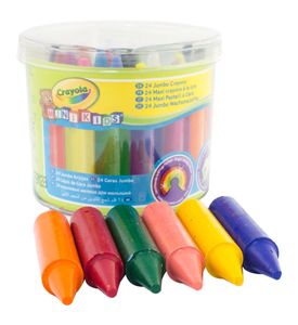 Crayola 0784 24 восковых мелка для малышей в бочонке