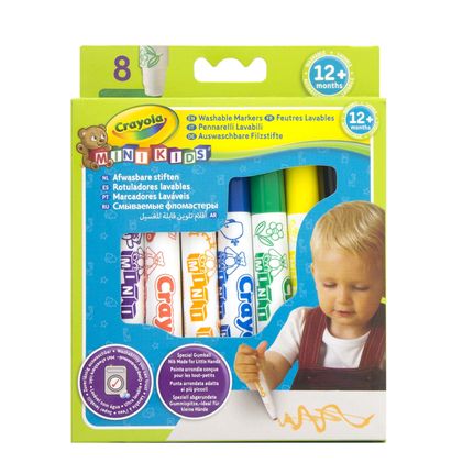 Crayola 8324 8 цветных смывающихся фломастеров для малышей