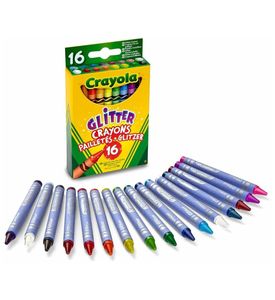 Crayola 52-3716 Восковые мелки с блестками, 16 шт