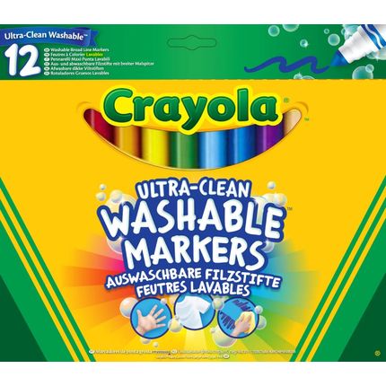 Crayola 58-8329 12 смываемых фломастеров Супер чисто