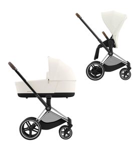 Детская коляска Cybex Priam IV Chrome Brown 2 в 1 со спальным блоком Off White