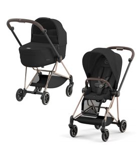 Детская коляска 2 в 1 Cybex MIOS III Sepia Black на шасси Rosegold