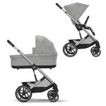 Детская коляска 2 в 1 Cybex Balios S Lux 2025 Stone Grey шасси Silver