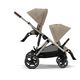 Детская коляска для двойни 2 в 1 Cybex Gazelle S TPE Almond Beige с корзиной и дождевиком