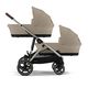 Детская коляска для двойни 2 в 1 Cybex Gazelle S TPE Almond Beige с корзиной и дождевиком