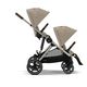 Детская коляска для двойни 2 в 1 Cybex Gazelle S TPE Almond Beige с корзиной и дождевиком