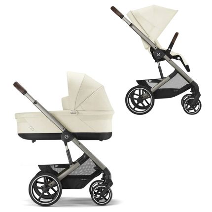 Детская коляска 2 в 1 Cybex Balios S Lux 2025 Seashell Beige шасси Taupe