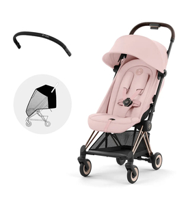 Детская коляска Cybex Coya Rosegold Peach Pink с дождевиком и бампером