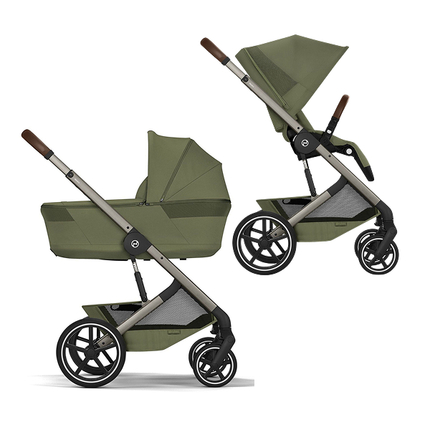 Детская коляска Cybex Balios S Lux TPE 2 в 1 Moss Green, спальный блок Fold Cot и дождевик Детская коляска Cybex Balios S Lux TPE 2 в 1 Moss Green, спальный блок Fold Cot и дождевик