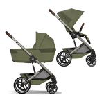 Детская коляска Cybex Balios S Lux TPE 2 в 1 Moss Green, спальный блок Fold Cot и дождевик