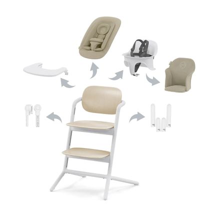 Стульчик для кормления Cybex LEMO PT 4-in-1 Set Sand White