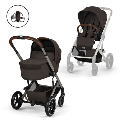 Детская коляска Cybex Balios S Lux TPE 2 в 1 Chocolate Brown, спальный блок Fold Cot и дождевик Детская коляска Cybex Balios S Lux TPE 2 в 1 Chocolate Brown, спальный блок Fold Cot и дождевик