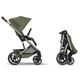 Детская коляска Cybex Balios S Lux TPE 2 в 1 Moss Green, спальный блок Fold Cot и дождевик