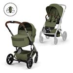 Детская коляска Cybex Balios S Lux TPE 2 в 1 Moss Green, спальный блок Fold Cot и дождевик