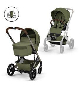 Детская коляска Cybex Balios S Lux TPE 2 в 1 Moss Green, спальный блок Fold Cot и дождевик Детская коляска Cybex Balios S Lux TPE 2 в 1 Moss Green, спальный блок Fold Cot и дождевик