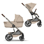 Детская коляска Cybex Balios S Lux TPE 2 в 1 Almond Beige, спальный блок Fold Cot и дождевик Детская коляска Cybex Balios S Lux TPE 2 в 1 Almond Beige, спальный блок Fold Cot и дождевик