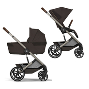 Детская коляска Cybex Balios S Lux TPE 2 в 1 Chocolate Brown, спальный блок Fold Cot и дождевик