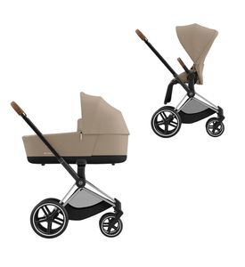 Детская коляска Cybex Priam IV Chrome Brown 2 в 1 со спальным блоком Cozy Beige Детская коляска Cybex Priam IV Chrome Brown 2 в 1 со спальным блоком Cozy Beige