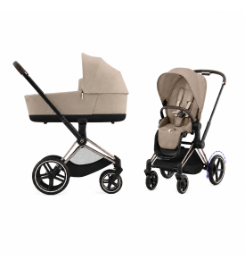 Детская коляска Cybex e-Priam IV 2-в-1 Rosegold цвет Cozy Beige Детская коляска Cybex e-Priam IV 2-в-1 Rosegold цвет Cozy Beige