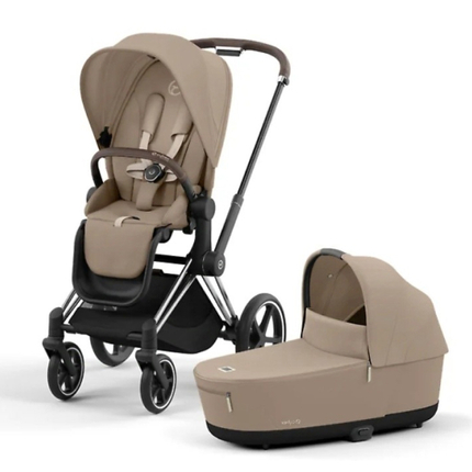 Детская коляска Cybex Priam IV Chrome Brown 2 в 1 со спальным блоком Cozy Beige Детская коляска Cybex Priam IV Chrome Brown 2 в 1 со спальным блоком Cozy Beige