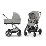 Детская коляска Cybex Balios S Lux SLV 2 в 1 Stone Grey с дождевиком
