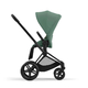 Детская коляска Cybex Priam IV Matt Black 2 в 1 со спальным блоком Leaf Green