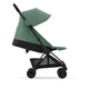 Детская коляска Cybex Coya Matt Black Leaf green с дождевиком и бампером