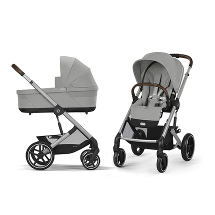 Детская коляска Cybex Balios S Lux SLV 2 в 1 Stone Grey с дождевиком