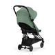 Детская коляска Cybex Coya Matt Black Leaf green с дождевиком и бампером