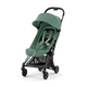 Детская коляска Cybex Coya Matt Black Leaf green с дождевиком и бампером
