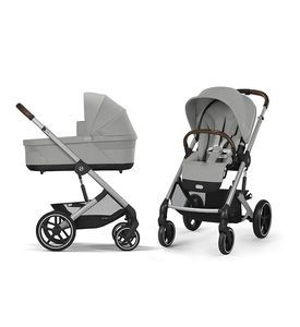 Детская коляска Cybex Balios S Lux SLV 2 в 1 Stone Grey с дождевиком