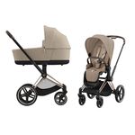 Детская коляска Cybex e-Priam IV 2-в-1 Rosegold цвет Cozy Beige 