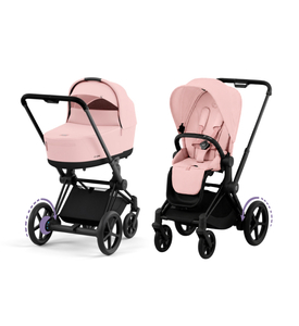 Детская коляска Cybex e-Priam IV 2-в-1 Matt Black/Peach Pink