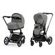 Детская коляска Cybex e-Priam IV 2-в-1 Matt Black/Peach Pink
