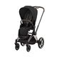 Детская коляска Cybex Priam IV Matt Black 2 в 1 со спальным блоком Sepia Black