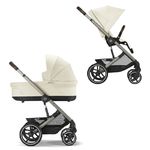 Детская коляска Cybex Balios S Lux TPE 2 в 1 Seashell Beige спальный блок и дождевик Детская коляска Cybex Balios S Lux TPE 2 в 1 Seashell Beige спальный блок и дождевик