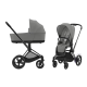 Детская коляска Cybex e-Priam IV 2-в-1 Matt Black/Peach Pink