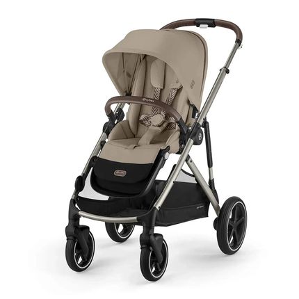 Детская коляска Cybex Gazelle S TPE Almond Beige с корзиной и дождевиком