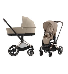 Детская коляска Cybex e-Priam IV 2-в-1 Matt Black/Peach Pink
