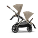 Детская коляска для двойни 2 в 1 Cybex Gazelle S TPE  Almond Beige  c корзиной и дождевиком
