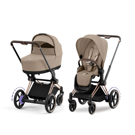 Детская коляска Cybex e-Priam IV 2-в-1 Rosegold цвет Cozy Beige