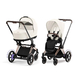 Детская коляска Cybex e-Priam IV 2-в-1 Rosegold цвет Cozy Beige
