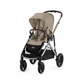 Детская коляска для двойни 2 в 1 Cybex Gazelle S TPE  Almond Beige  c корзиной и дождевиком