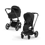 Детская коляска Cybex Priam IV Matt Black 2 в 1 со спальным блоком Sepia Black