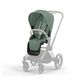 Детская коляска Cybex Priam IV Chrome Brown 2 в 1 со спальным блоком Leaf Green