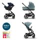 Детская коляска Cybex Balios S Lux на раме Black 3 в 1, Sky Blue, Aton B2 i-Size, с дождевиком и адаптерами