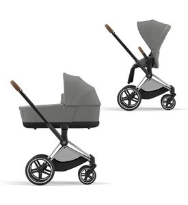 Детская коляска Cybex Priam IV Chrome Brown 2 в 1 со спальным блоком Mirage Grey