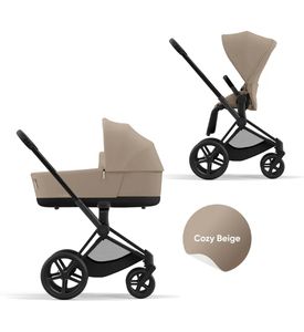 Детская коляска Cybex Priam IV Matt Black 2 в 1 со спальным блоком Cozy Beige