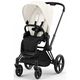 Детская коляска Cybex Priam IV Matt Black 2 в 1 со спальным блоком Off White