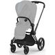 Детская коляска Cybex Priam IV Matt Black 2 в 1 со спальным блоком Off White